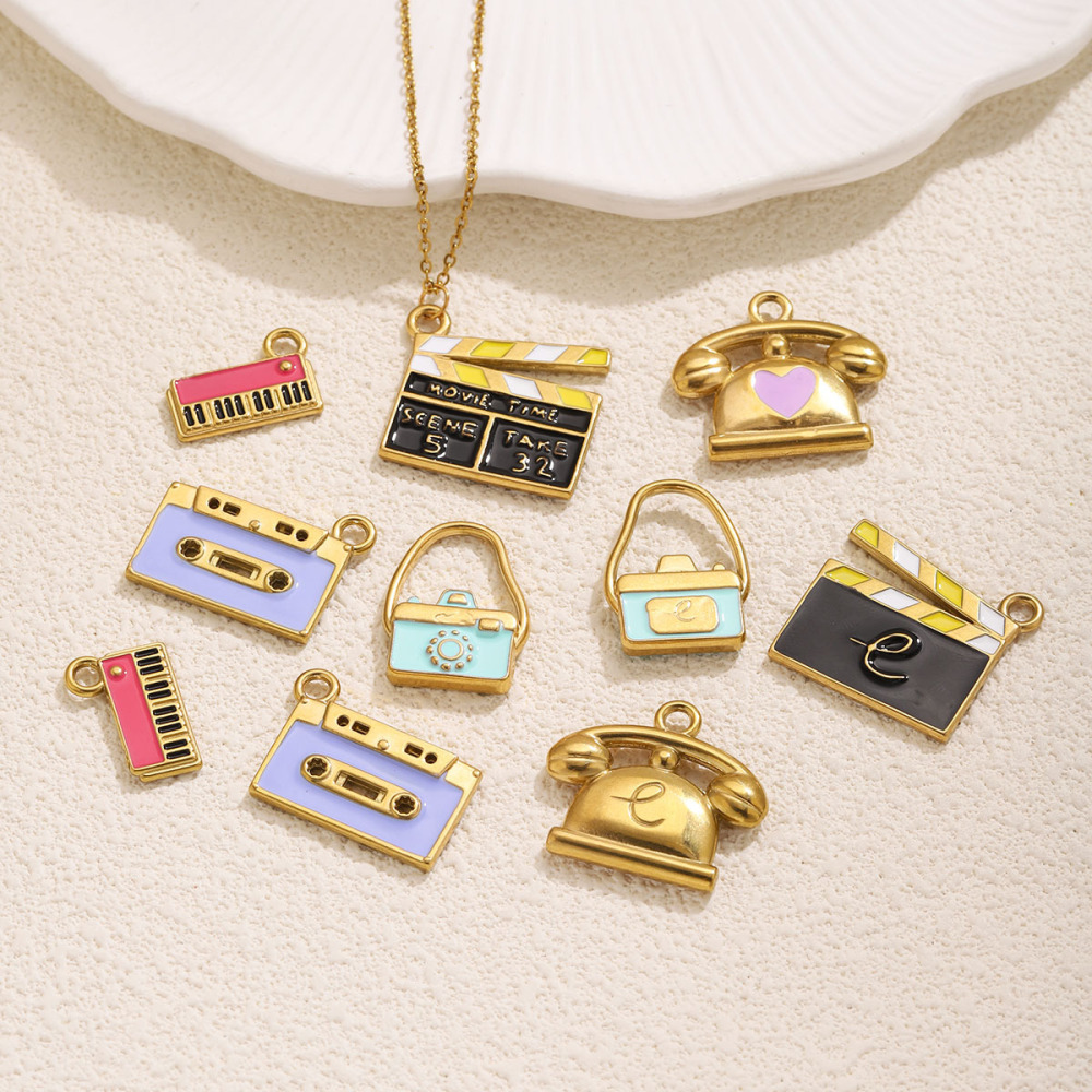 Pendentifs Pour Femmes En Acier Inoxydable Étanche, Couleur Or, Forme Irrégulière, À Faire Soi-Même, Série Simple h5Image2