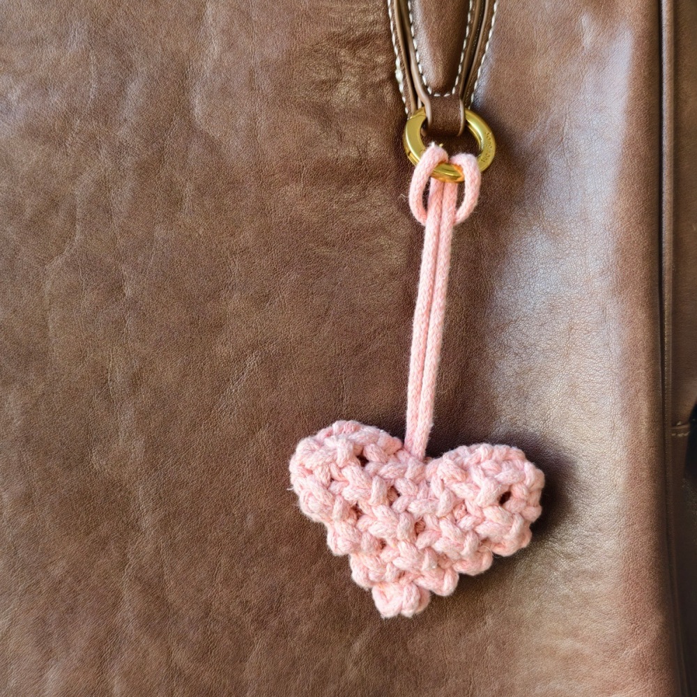 Collection Romantique - Breloques Pour Sacs En Coton Tissé En Forme De Cœur Simple Image3