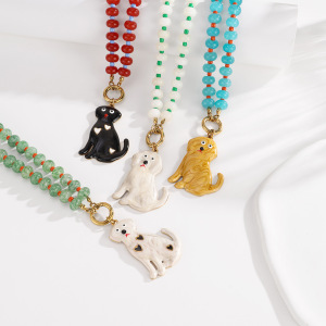 Colliers De Perles Romantiques Pour Femmes, En Acier Inoxydable, Couleur Or, Avec Motif Animalier. h5 Image3