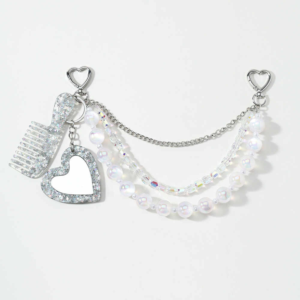 Chaîne De Perles En Forme De Cœur, Breloques Pour Sac En Alliage, Collection Simple Series Daily Heart Beads