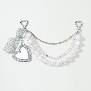Chaîne De Perles En Forme De Cœur, Breloques Pour Sac En Alliage, Collection Simple Series Daily Heart Beads h5