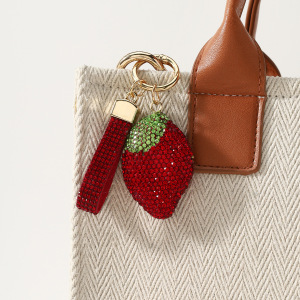 Porte-Clés De Luxe En Alliage Uni, Orné De Strass Et De Jolis Fruits, Motif Fruit Mignon. Collection Luxe. h5 Image5