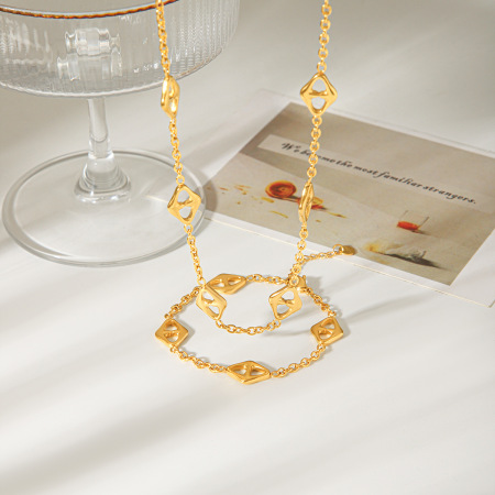 Ensembles de bijoux pour femmes Simple Series Daily Irregular Shape Chain Infinity en acier inoxydable étanche couleur or 2