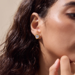 Ensembles De Colliers Pour Femmes En Acier Inoxydable, Imperméables, Couleur Or Et Zircon, Avec Motif Cœur h5 Image5