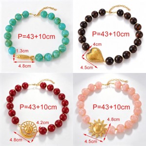 Colliers De Perles Rétro En Forme De Cœur, Dégradé De Couleurs, En Acier Inoxydable, Étanches, Couleur Or, Pour Femmes h5 Image4