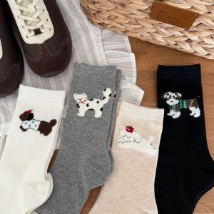 Chaussettes Mi-Mollet À Petits Coussins, Couleur Unie, Motif Animaux Mignons Et Rebondissants h5 Image4