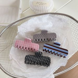 Pinces À Cheveux Acryliques Simple Series Daily Stripe Plaid Polka Dots Mixte Color h5 Image3