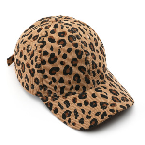 Casquette De Baseball Unisexe En Velours Côtelé Imprimé Léopard Rétro Simple Series h5 Image4