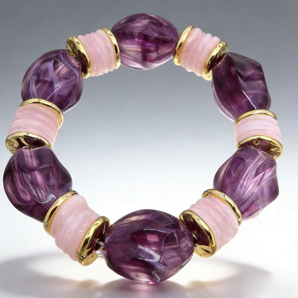 Bracelets De Perles En Résine À Dégradé De Couleurs Pour Femmes 
