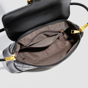 Sacs À Bandoulière Carrés Pour Femmes, Style Parisien Chic, Avec Finitions Métalliques, Couleur Unie, Forme Géométrique, En Pu De Qualité Supérieure h5 Image4