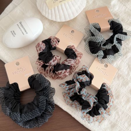 Chouchous en tissu à pois imprimé léopard rétro de la série Simple
