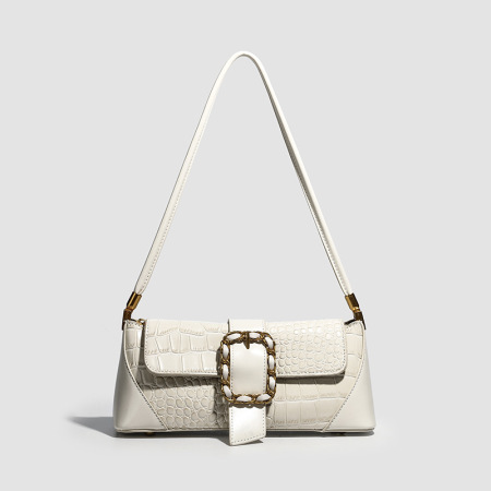 Sacs à bandoulière carrés pour femmes, style parisien chic, avec finitions métalliques, couleur unie, forme géométrique, en PU de qualité supérieure 2