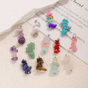 Pendentifs Pour Femmes, Collection Romantique, À Faire Soi-Même, Forme Irrégulière, Dégradé De Couleurs, Pierres Naturelles, Couleur Or h5 Image3