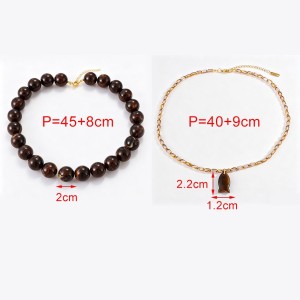 Colliers De Perles Rétro En Résine Pour Femmes h5 Image4