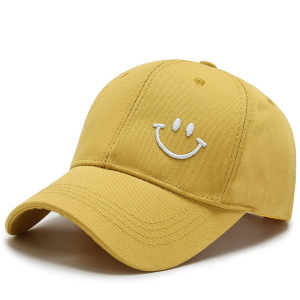 Casquette De Baseball En Coton Simple Series Daily, Couleur Unie, Visage Souriant h5 