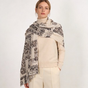 Écharpes D'Hiver En Polyester À Motif Cachemire Uni, Style Bohème, Collection Ethnique h5 Image2