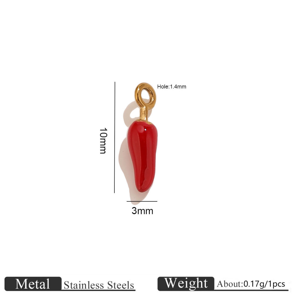 Pendentifs Pour Femmes Simple Series Diy Chili En Acier Inoxydable Étanche Couleur Or 