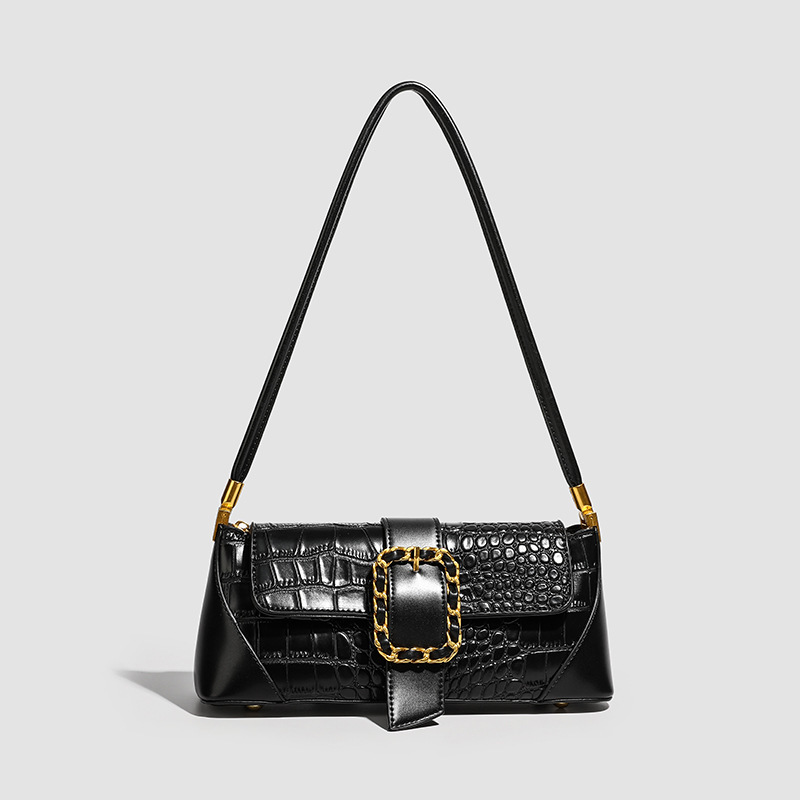 Sacs À Bandoulière Carrés Pour Femmes, Style Parisien Chic, Avec Finitions Métalliques, Couleur Unie, Forme Géométrique, En Pu De Qualité Supérieure 