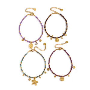 Colliers De Perles Pour Femmes, Collection Simple Retro, Forme Elliptique, Pierres Naturelles, Couleur Or h5 Image4