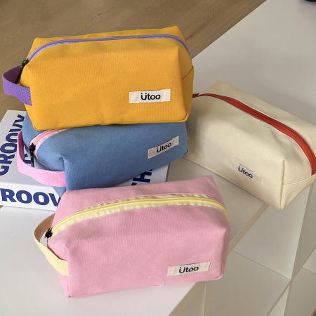 Trousses à maquillage pour femmes en toile de couleurs assorties