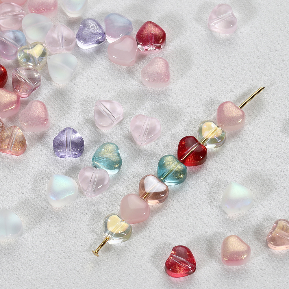 Perles À Glaçure En Forme De Cœur, Série Simple À Faire Soi-Même Image2