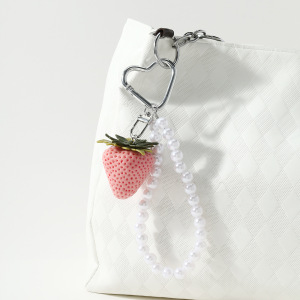 Perles De Fruits Quotidiennes Simple Series Fraise Porte-Clés En Alliage Pour Sac h5 Image4