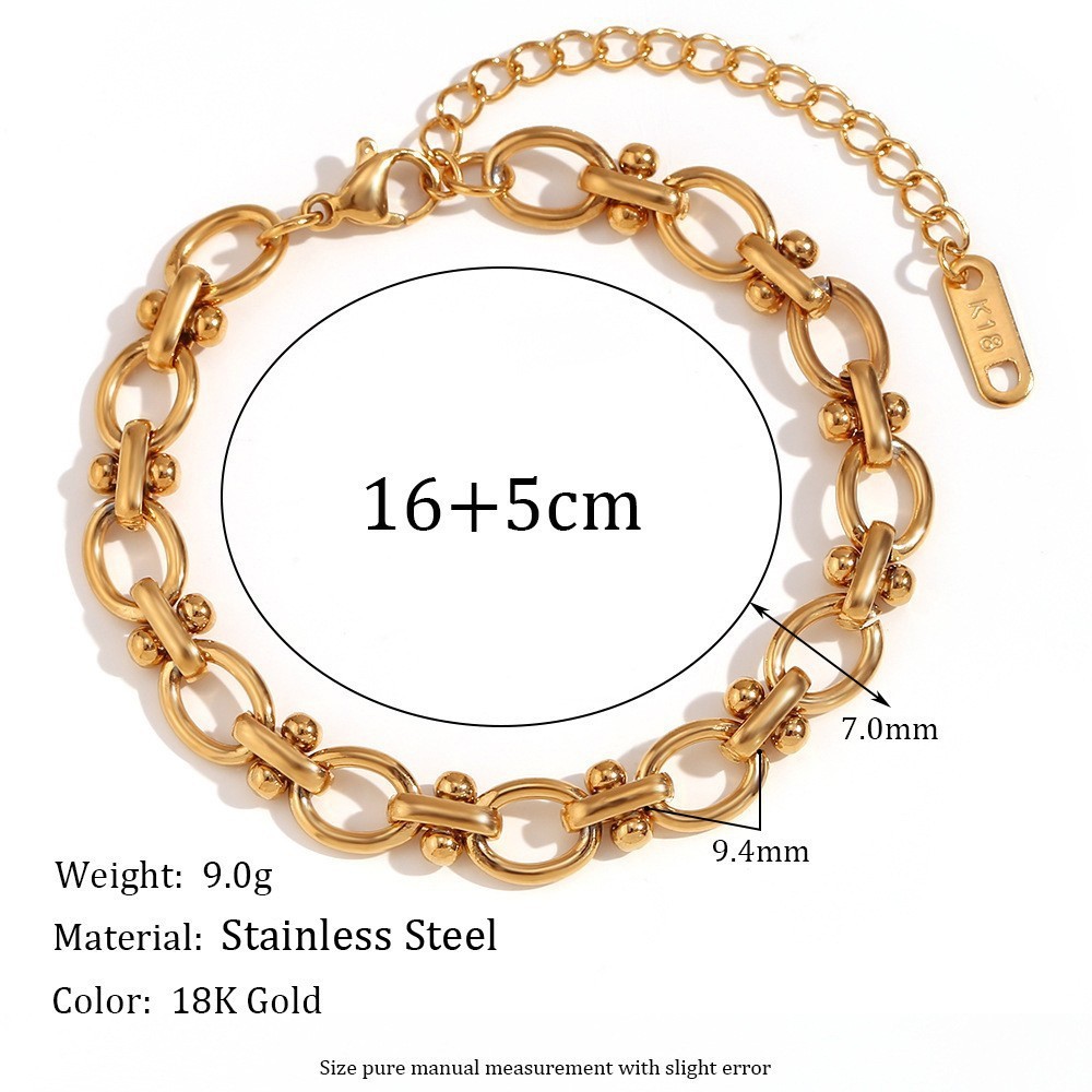 Bracelet Chaîne Patchwork Torsadé Style Punk Simple, En Acier Inoxydable, Étanche, Couleur Or, Pour Femme 