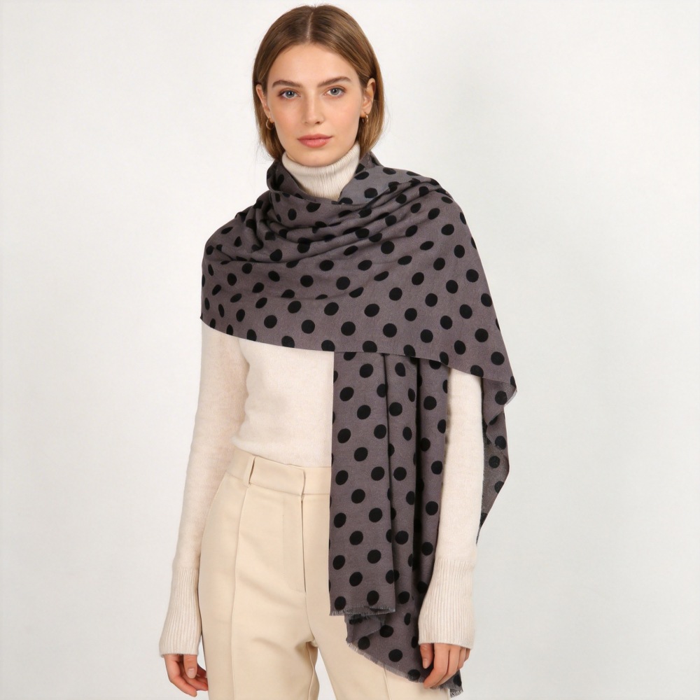 Écharpes D'Hiver En Polyester À Pois Quotidiens De La Collection Simple Series Image2