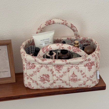 Sac de rangement en coton à fleurs douces de la série romantique