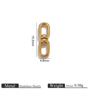 Série Simple Diy Patchwork Forme Géométrique Acier Inoxydable Imperméable Couleur Or Maillons Et Connecteurs h5 