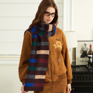 Écharpes D'Hiver Simple Series Retro Stripe Multicolores En Laine Et Polyester Mélangé h5 Image2
