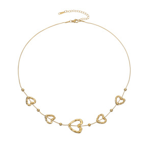Ensembles De Bijoux Pour Femmes En Acier Inoxydable Doré, Élégants Et En Forme De Cœur, De La Série Romantique h5 Image4
