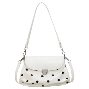 Sacs À Bandoulière Pour Femmes En Pu À Pois Et Accessoires Métalliques Style Bureau h5