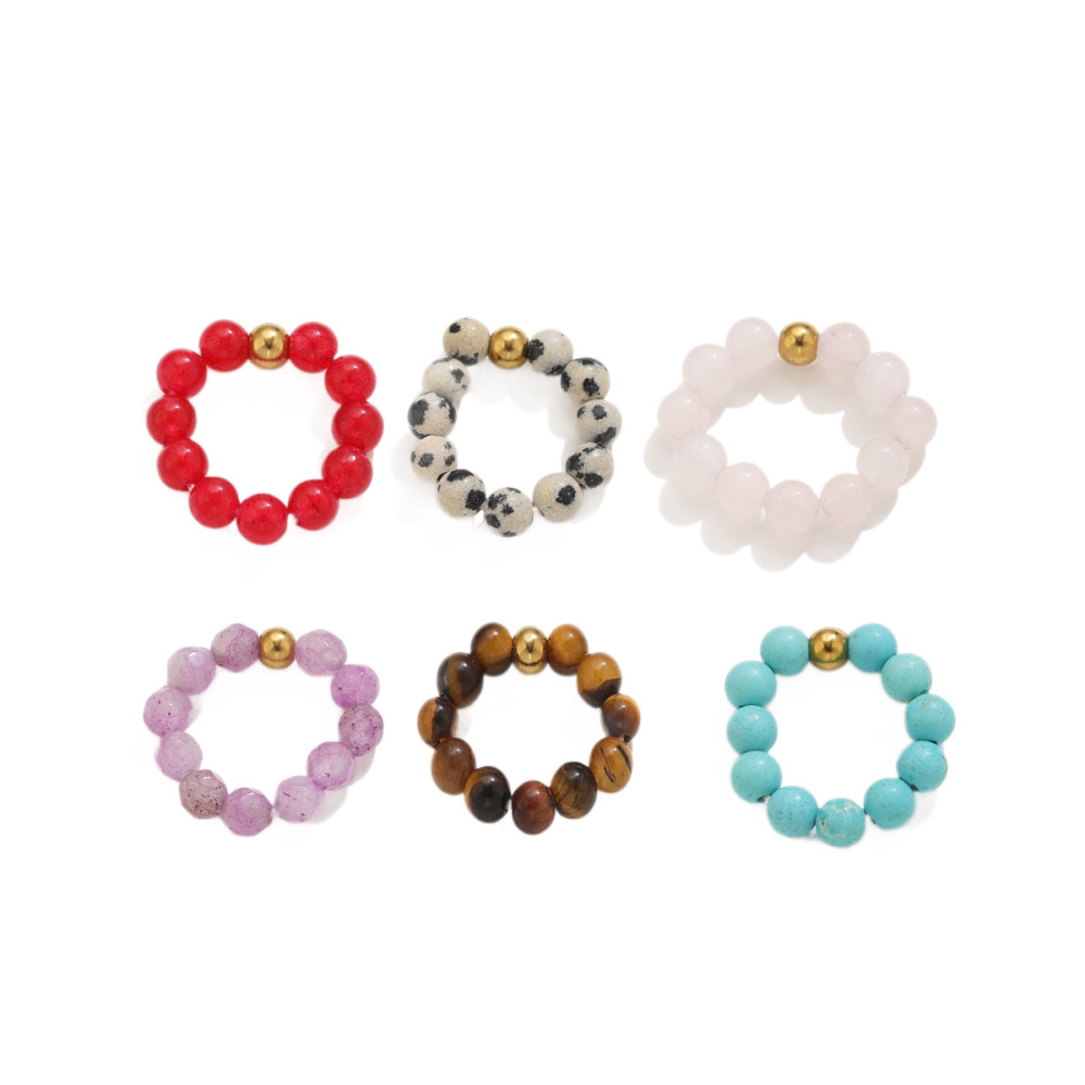 Perles Simples À Faire Soi-Même, Pierres Naturelles, Perles Couleur Or Image5