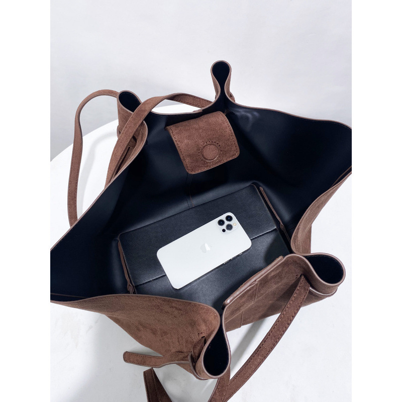 Sacs Cabas Pour Femmes En Daim Uni, Style Décontracté Image3