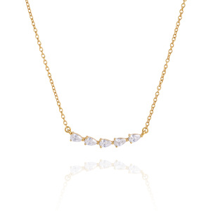 Colliers À Maillons Pour Femmes, Collection Daily Droplet Chain, En Acier Inoxydable, Couleur Or, Étanches, Avec Zircon. h5 Image5