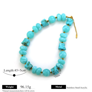 Colliers De Perles Rétro Simples En Acrylique À Dégradé De Couleurs Pour Femmes h5