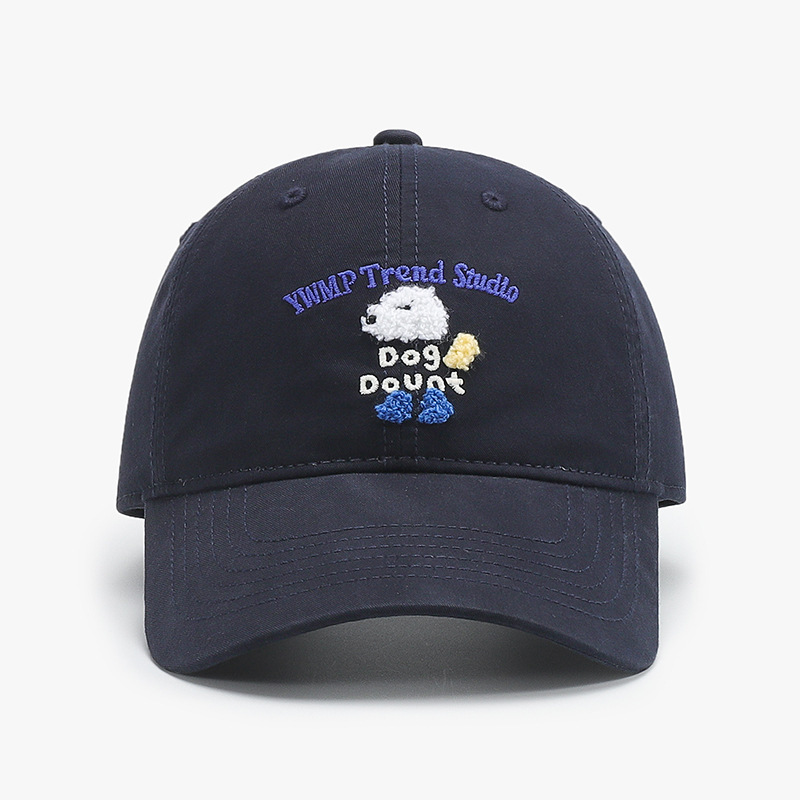 Casquette De Baseball Femme En Coton Avec Broderie De Chien Et Lettre 