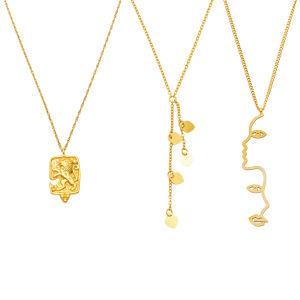 Collier Pendentif Femme Simple Series Elegant Figure Chain En Acier Inoxydable Étanche Couleur Or h5 Image4