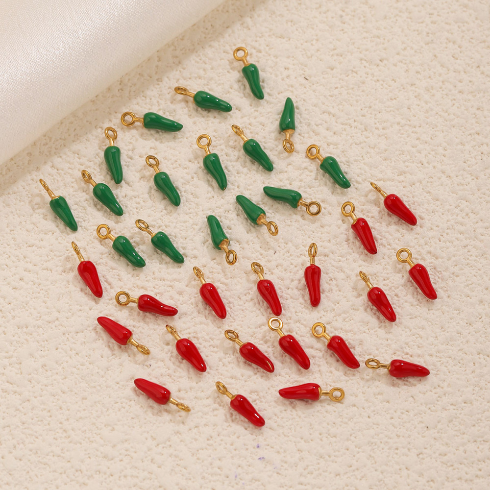Pendentifs Pour Femmes Simple Series Diy Chili En Acier Inoxydable Étanche Couleur Or Image3