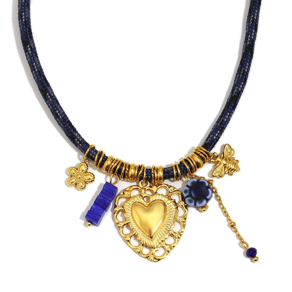 Colliers Tressés Pour Femmes, Style Rétro, En Acier Inoxydable, Imperméables, Avec Motif Cœur Et Animal. Image4