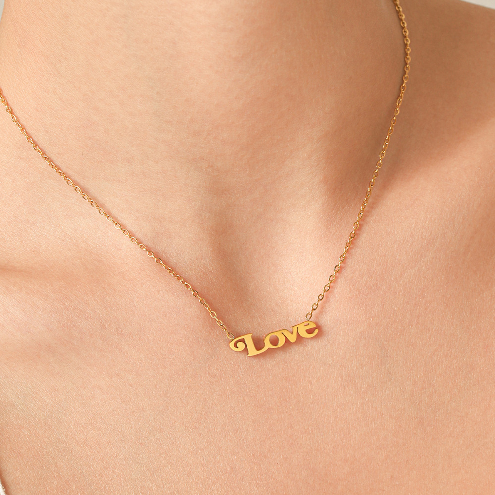 Colliers Pendentifs Pour Femmes En Acier Inoxydable, Couleur Or, En Forme De Lettre Image5