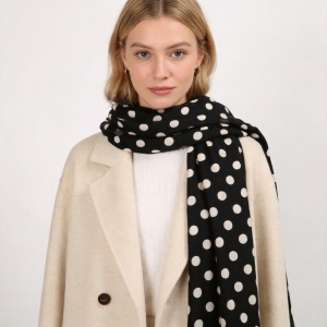 Écharpes D'Hiver En Polyester À Pois Quotidiens De La Collection Simple Series h5 Image4