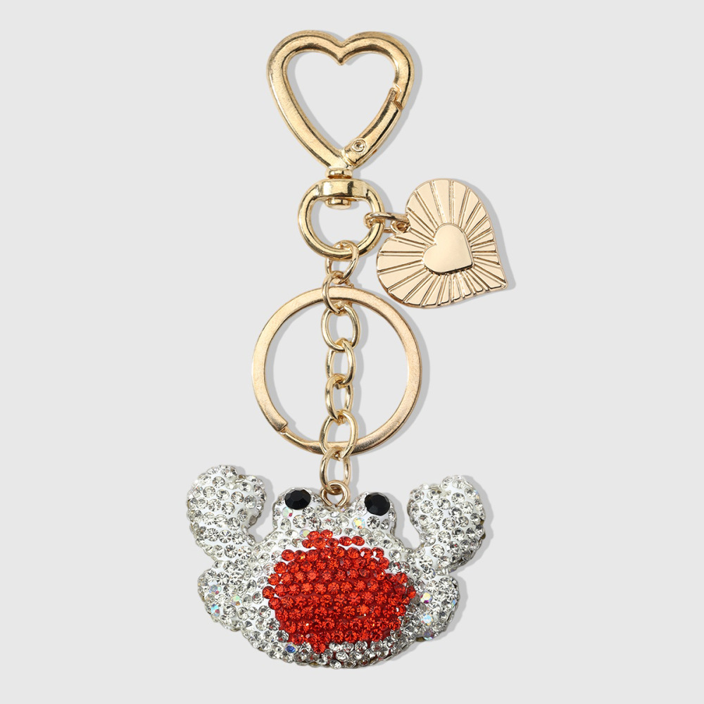 Porte-Clés Luxueux En Alliage Et Strass, Motif Cœur Mignon Et Dessin Animé, Collection « Lovely Series Cute Heart Cartoon ». 