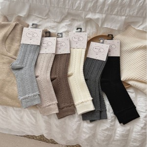 Chaussettes Mi-Mollet Basiques À Rebond Léger, Couleur Unie h5 Image3