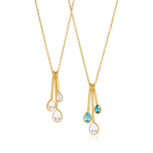 Colliers Pendentifs Pour Femmes En Acier Inoxydable, Étanches, Couleur Or, Avec Zircon Et Motif Goutte Simple h5 Image5