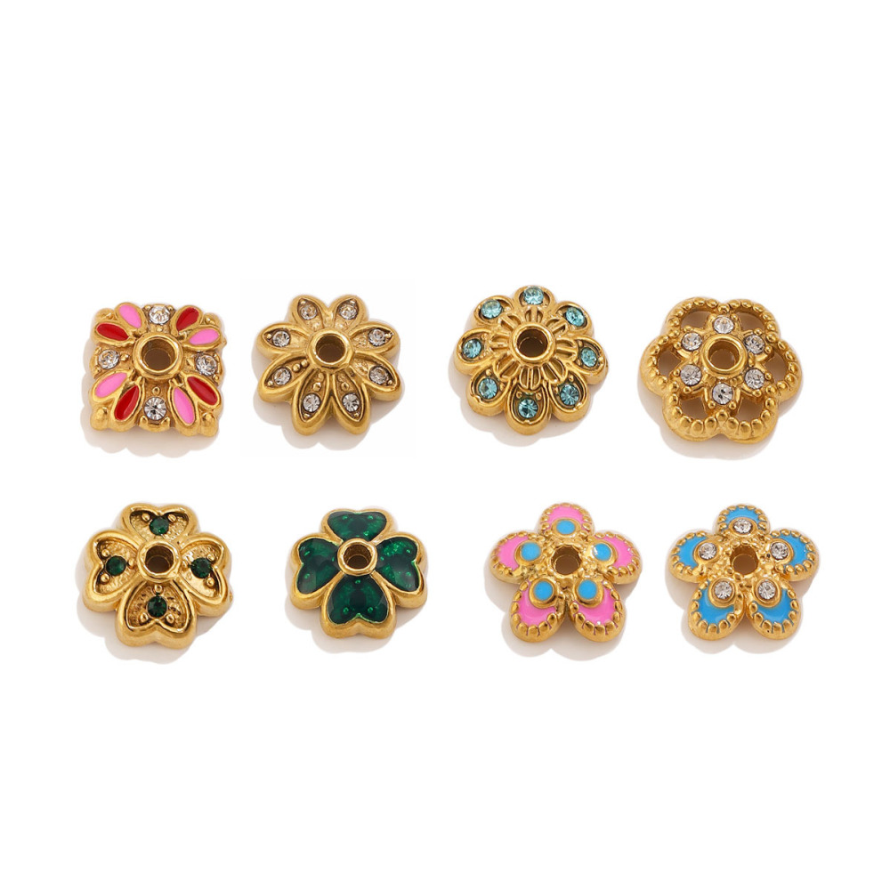 Perles D'Espacement Dorées En Acier Inoxydable, Imperméables, De Couleur Or, Pour Fleurs À Faire Soi-Même (Série Simple). Image4