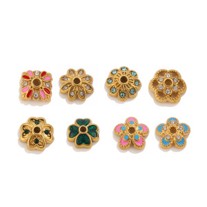 Perles D'Espacement Dorées En Acier Inoxydable, Imperméables, De Couleur Or, Pour Fleurs À Faire Soi-Même (Série Simple). h5 Image4
