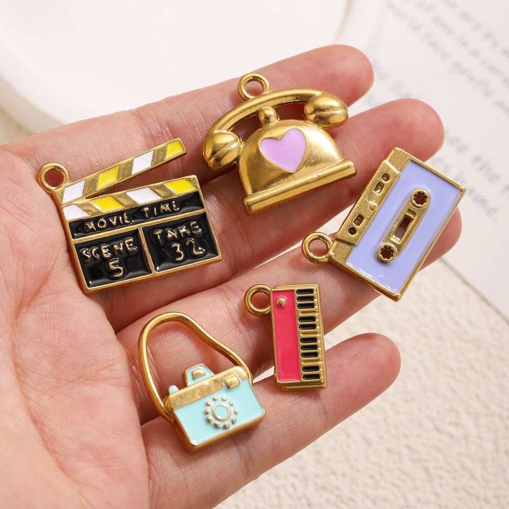 Pendentifs Pour Femmes En Acier Inoxydable Étanche, Couleur Or, Forme Irrégulière, À Faire Soi-Même, Série Simple h5Image3