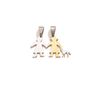 Pendentif Femme Simple Series Diy De Forme Irrégulière En Acier Inoxydable Étanche Couleur Or h5 